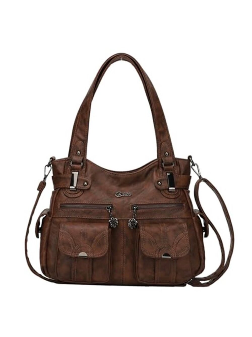 Womens Large Tote Bag PU Leather Shoulder Purse Crossbody Handbag Adjustable